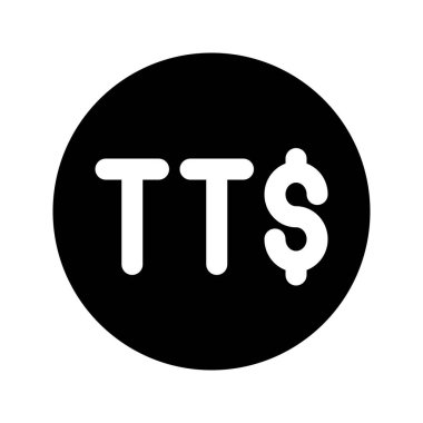 Trinidad ve Tobago Doları 'nın görsel ikonu. Katı Biçim Simgesi. Beyaz arkaplanda vektör çizimi izole edildi. Web sitesi veya uygulama tasarımı için mükemmel.