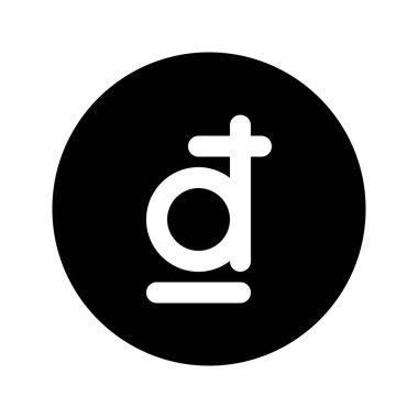 Vietnam Dong para biriminin görsel vektör ikonu. Katı Biçim Simgesi. Beyaz arkaplanda vektör çizimi izole edildi. Web sitesi veya uygulama tasarımı için mükemmel.