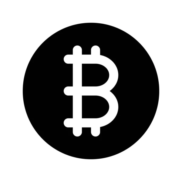 Illustration Vectorielle Icône Graphique Bitcoin Crypto Monnaie Icône Style Solide — Image vectorielle