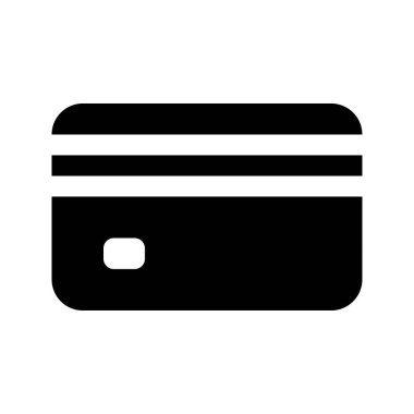 Kredi kartı simgesinin resimleme vektör grafik simgesi. Katı Biçim Simgesi. Beyaz arkaplanda vektör çizimi izole edildi. Web sitesi veya uygulama tasarımı için mükemmel.