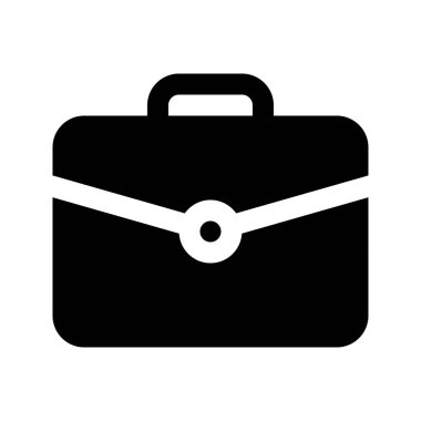 Evrak Çantası Simgesi 'nin görsel vektör grafik simgesi. Katı Biçim Simgesi. Beyaz arkaplanda vektör çizimi izole edildi. Web sitesi veya uygulama tasarımı için mükemmel.