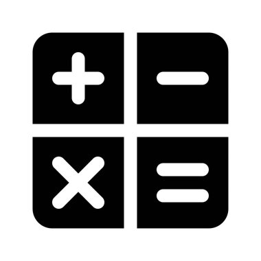 Matematik Simgesi 'nin görsel vektör grafik simgesi. Katı Biçim Simgesi. Beyaz arkaplanda vektör çizimi izole edildi. Web sitesi veya uygulama tasarımı için mükemmel.