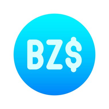 Belize Doları 'nın görsel vektör grafik simgesi. Gradyan Biçim Simgesi. Beyaz arkaplanda vektör çizimi izole edildi. Web sitesi veya uygulama tasarımı için mükemmel.