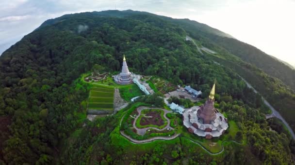 Вид с воздуха на Doi Inthanon Chiang Mai, Таиланд — стоковое видео