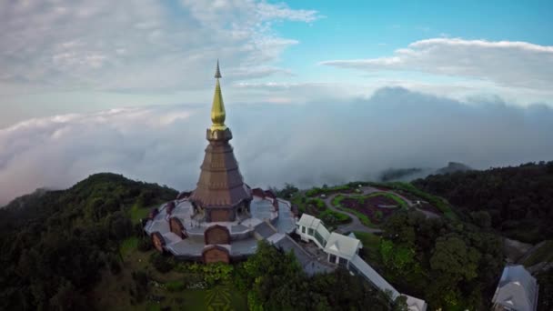 Αεροφωτογραφία στο Doi Inthanon Chiang Mai, Ταϊλάνδη — Αρχείο Βίντεο