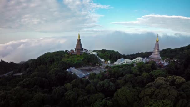 Luchtfoto uitzicht op Doi Inthanon Chiang Mai, Thailand — Stockvideo