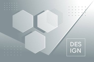 Soyut altıgen geometrik şekilli beyaz arkaplan modern element.