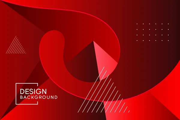 Fond Rouge Avec Des Formes Géométriques Abstraites Triangle Élément Moderne — Image vectorielle