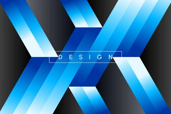 Fondo Azul Negro Con Formas Geométricas Línea Abstracta Elemento Moderno — Vector de stock