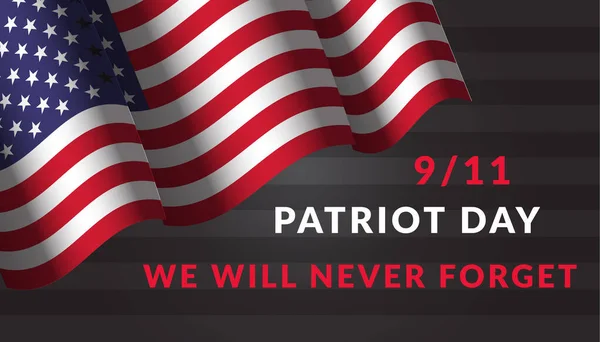 Patriot Day Memorial Horizontales Banner — Stockvektor