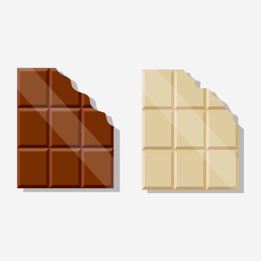 Çikolata kırıldı, vektör çizimi izole edildi