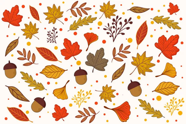 Векторный Рисунок Осенью Белом Фоне — стоковый вектор