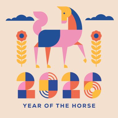 2026 yılındaki Çin Yeni Yılı için illüstrasyon