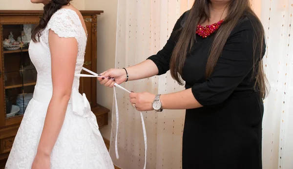 Preparações Noiva Antes Cerimônia Casamento — Fotografia de Stock