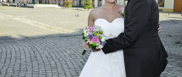 Braut Und Bräutigam Fotoshooting Freien — Stockfoto