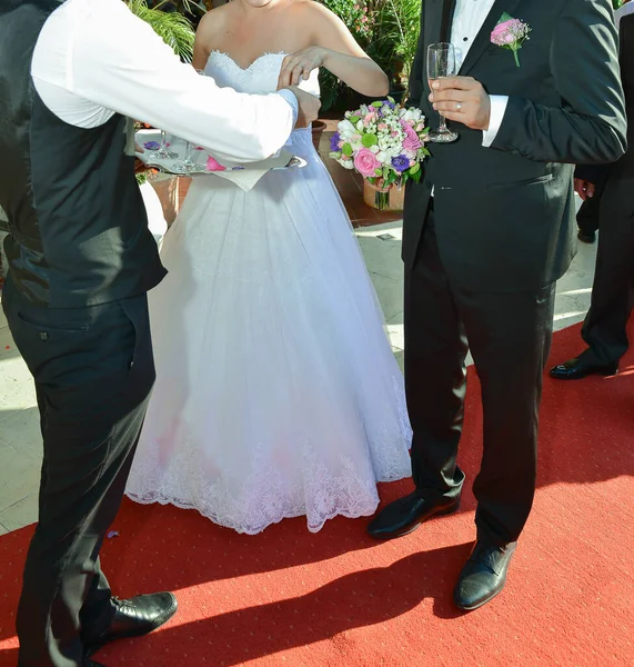Noiva Noivo Juntos Antes Cerimônia Casamento — Fotografia de Stock