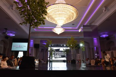 TIMISOARA, ROMANIA - 14 Mayıs 2019: İnsanlar Timisoara Moda Haftası Festivali 'nde, üçüncü baskı