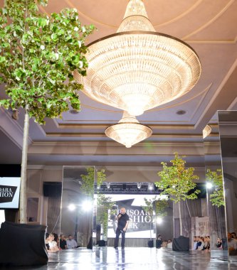 IMISOARA, ROMANIA - 14 Mayıs 2019: Timisoara Moda Haftası ilk baskı. Açılış konuşması 