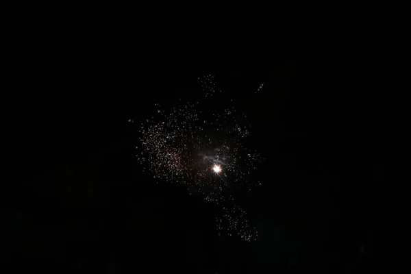 Fireworks Show Black Sky Background — Stock Photo, Image