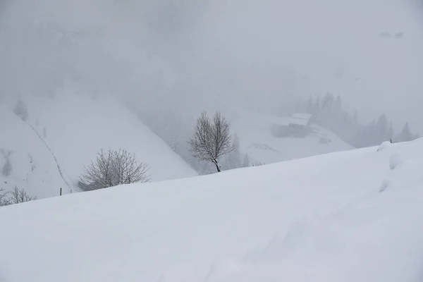 Paisaje Nublado Invierno Grossarl Austria —  Fotos de Stock