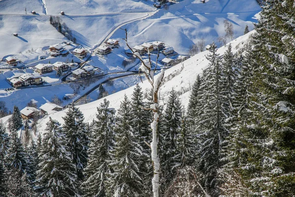 Winterlandschaft Den Österreichischen Alpen — Stockfoto