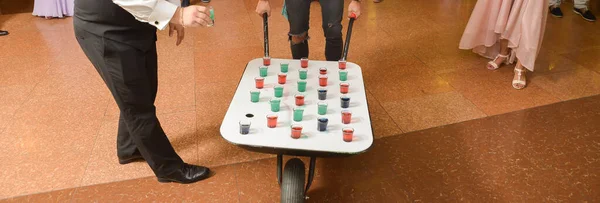 Les Gens Boivent Des Verres Alcool Fête Mariage — Photo