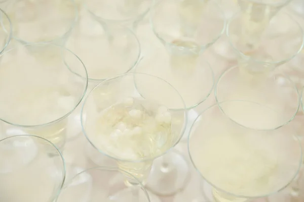Champagne Bril Geregeld Voor Bruiloft Receptie — Stockfoto
