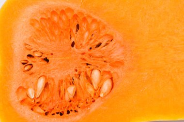 Kesilen ham balkabağının ayrıntıları