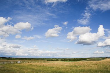 Sahada beyaz bulutlar