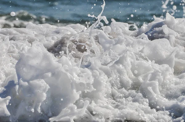 Onde Oceaniche Schiuma Marina Spruzzi Acqua — Foto Stock