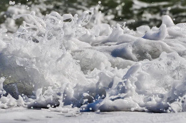 Onde Oceaniche Schiuma Marina Spruzzi Acqua — Foto Stock