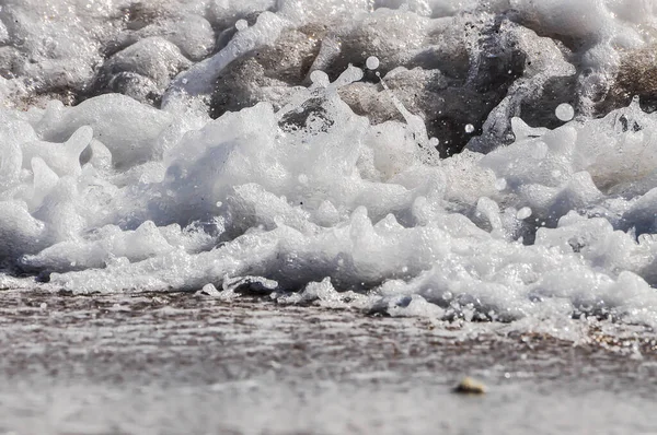 Onde Oceaniche Schiuma Marina Spruzzi Acqua — Foto Stock