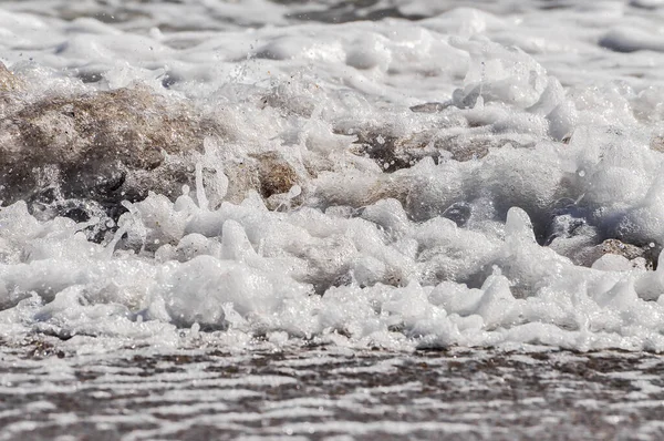 Onde Oceaniche Schiuma Marina Spruzzi Acqua — Foto Stock