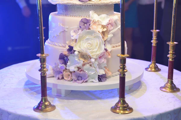 Wedding Cake Details Floral Motif — Stock Photo, Image