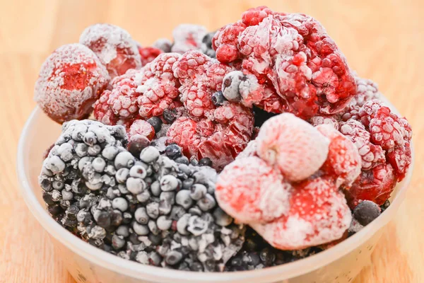 Frozen Strawberry Blueberry Raspberry Details — Stock Photo, Image