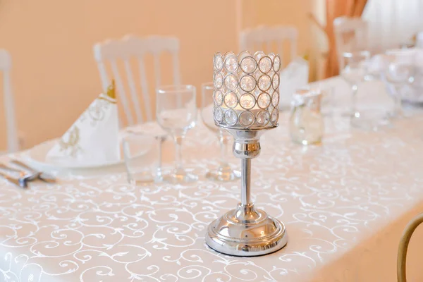 Restaurant Table Arrangements Wedding Reception — Stock Photo, Image