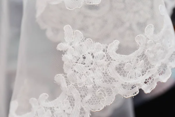 Braut Weißes Brautkleid Details — Stockfoto