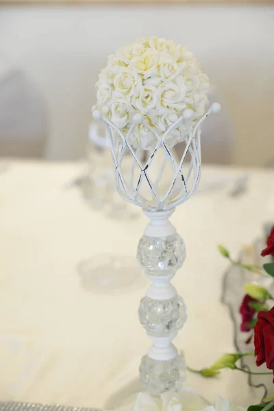 Table Arrangements Wedding Reception — Stock Photo, Image
