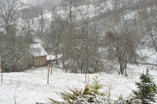 Paesaggio Rurale Tempestoso Inverno — Foto Stock