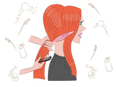 Güzel kız saç modeli yapmak