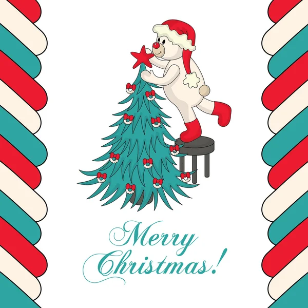 16 _ Joyeux Noël _ ours avec étoile — Image vectorielle