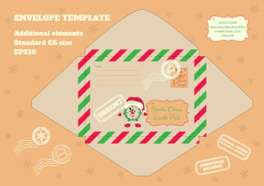 61_Envelope Santa_clock mektup için