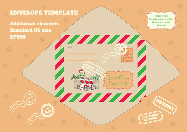 62 _ Envelope for letter to Santa _ fireplace
