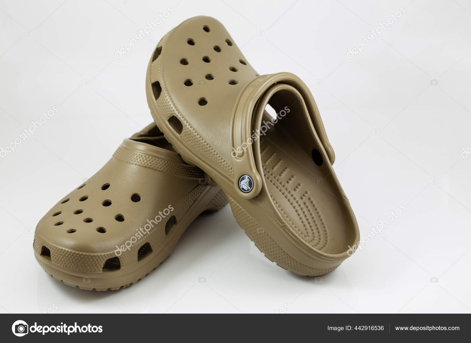 Bangkok Thailand August 2018 Brown Crocs Sandals Motif Design – Stock Editorial Photo © #442916536