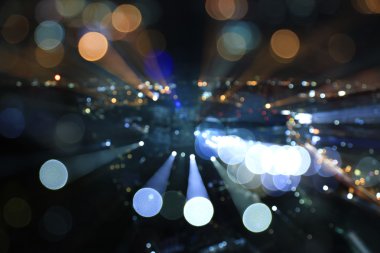 Ufuk bokeh ışıklar Iyarin Tuk Chang Bangkok, Tayland