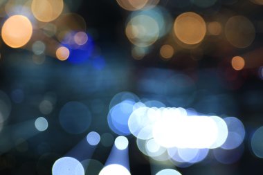 Ufuk bokeh ışıklar Iyarin Tuk Chang Bangkok, Tayland