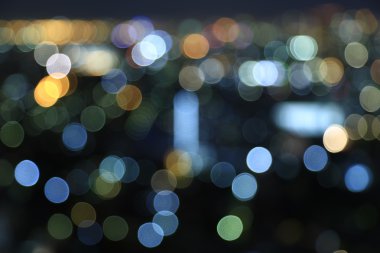 Ufuk bokeh ışıklar Iyarin Tuk Chang Bangkok, Tayland