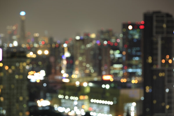 Defocused bokeh lights from Iyarin Tuk Chang Bangkok, Thailand