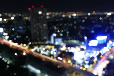 Ufuk bokeh ışıklar Iyarin Tuk Chang Bangkok, Tayland
