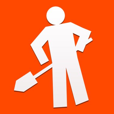 Yapım aşamasında yol işaret izole